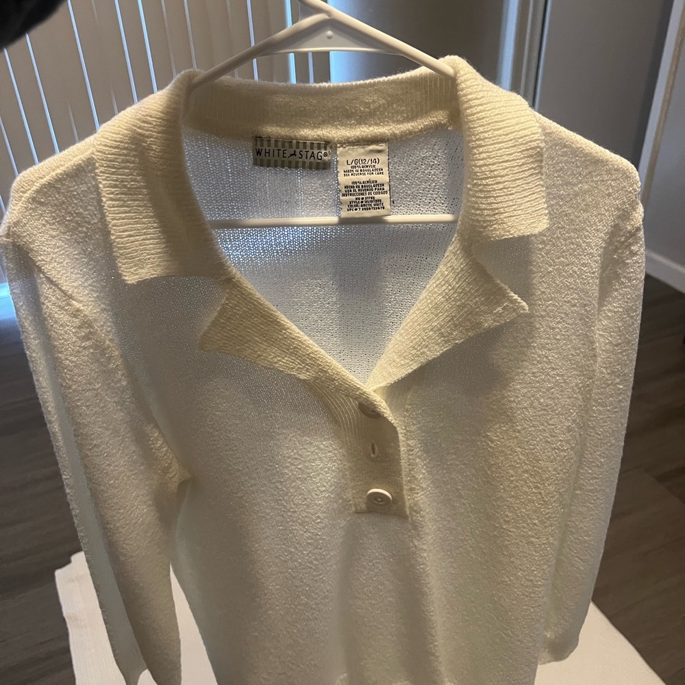 White Stag Ivory Button-Up Sweater